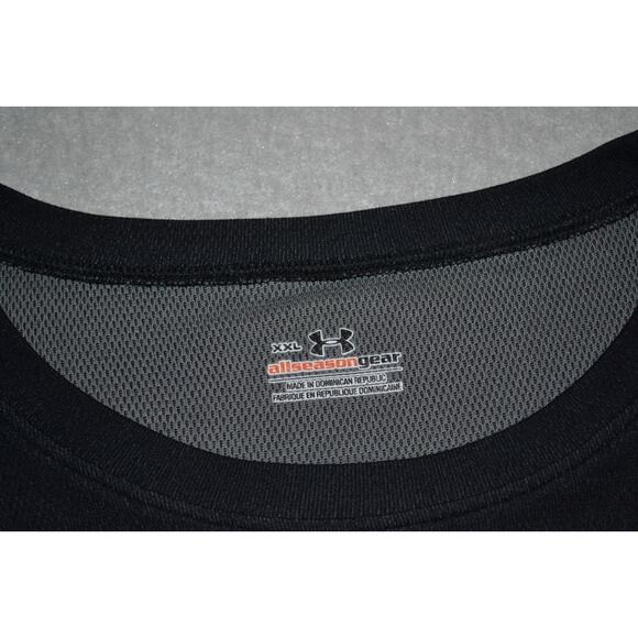 28072 Under Armour Gym Shirt Workout All Season Gear Black Size 2XL Mens - Picture 7 of 8